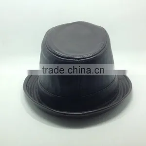Blank Black Top Cap , Formal Hat For Man , Wedding Hat With Leater thumbnail-4