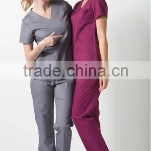Custom V Neck Hospital Uniform Fitted Clinical Medical Scrubs Uniforms thumbnail-5