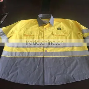 Polycotton His Vis Working Uniform Jacket Pants Reflective Safety Coverall Workwear thumbnail-4