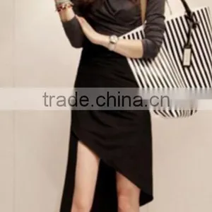 Slim Black Female Qun Zi Asymmetric Trend thumbnail-2