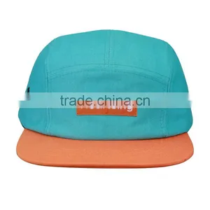 Custom Printed Strapback Hat Flat Brim Blank 5 Panel Cap thumbnail-1