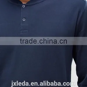 Fashion Men Baseball Collar Long Sleeves Top T-shirt Custom thumbnail-3