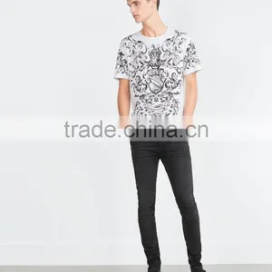 New Style Men Custom t Shirt Ancient Pattern Printed thumbnail-2