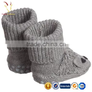 Kids Baby Grey Cotton Cashmere Flopsey Bootees thumbnail-2
