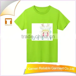 Hot!2016fashion Summer Kids Cotton Plain Green T-shirt thumbnail-1