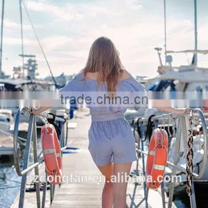 Womens Ruffle Striped Jumpsuit Girls Sexy Romper thumbnail-4