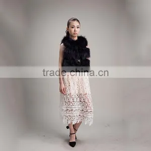 Myfur Lady Design Genuine Fox Fur Waistcoat Sleeveless Arctic Fox Fur Vest thumbnail-2