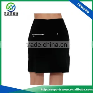 New Design Metal Zip Pockets Mid-rise Waist Women Golf Skirt With Pleated Buttom thumbnail-5