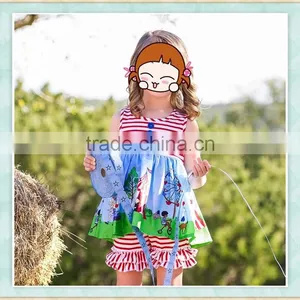 Toddler Girls July 4th Patriotic Clothing Set 4th of July Boutique Clothing Wholesale Baby Clothes thumbnail-1