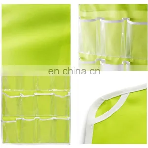 16 Pockets Door Wall Hanging Bag Sundry Socks Shoe Storage Tidy Pouches Green thumbnail-3