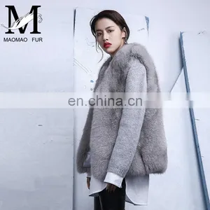 Natural Fox Fur Vest Hot Selling Warm Winter Vest Women Real Fox Fur Coat thumbnail-2