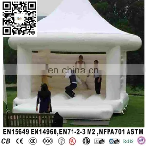 New White Jumping Bouncy House Inflatable Castle With Tent for Wedding thumbnail-1