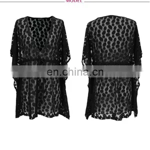 Sexy Lady Poco Dot Mesh Deep V-neck Poncho 2017 thumbnail-3