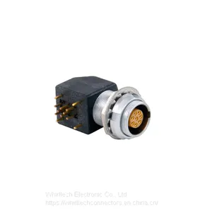 Push-pull Self-latching B Series Elbow Socket Connectors for Printed Circuit With Two Nuts thumbnail-1