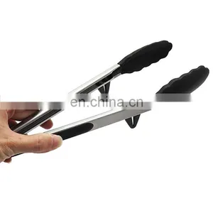 Kitchen Tools Stainless Steel Silicone Tongs With Function of Locking Tongs thumbnail-5
