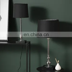 New Arrival High Quality Bedside Decoration Metal Reading Lamps Elegant Black Cotton Table Lamp thumbnail-6