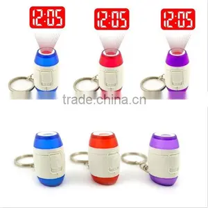 Laser Projector Clock Mini Light Time Digital Protable Keychain LED thumbnail-4
