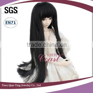 Long Natural Straight Black Doll Hair Wigs thumbnail-3