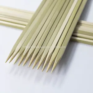 China Supplier Wide Flat Bamboo Skewers Double Prong Natural Bamboo Shish Kabob Eco Friendly Bbq Grill Bbq Skewers thumbnail-1