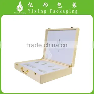 Directly Factory Wholesale PU Leather Cosmetic Packaging Box With Metal Handle thumbnail-2