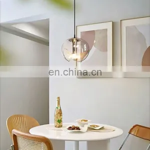 Modern Indoor LED Pendant Light Art Glass Hanging Lamp For Living Room Kitchen Bedroom Nordic Glass Ball Chandelier thumbnail-4