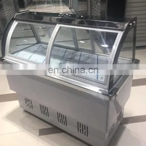 Ice Cream Display Cooler Restaurant Barbecue Malatang Refrigerator Preservation Frozen Commercial Ice Cream Display Showcase thumbnail-5