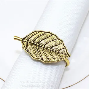 Top Selling Antique Metal Leaf Design Tabletop Accessories Napkin Ring for Party Use Table Decoration thumbnail-4