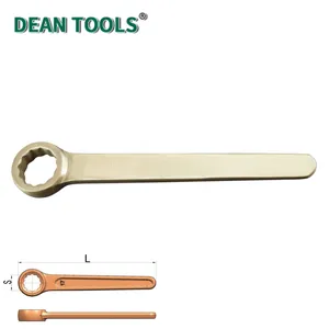 Non-Sparking Straight Box Wrench,Aluminum Bronze Alloy Ring Spanner,Single Box Ring Wrench thumbnail-2