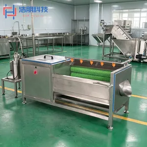 Commercial Brush Peeling Machine SUS304 Root Vegetable Potato Skin Remover Automatic Discharge Food Processing Equipment thumbnail-3