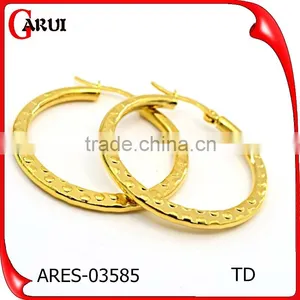 Fashion Jewellery Big Hoop Simple Gold Earring Designs for Women thumbnail-1