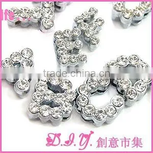 8mm MM Clear Stone Slide Letter,cz Stone Letter thumbnail-1