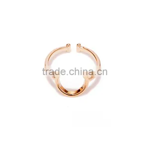 Fashion Minimal Geometric O Shape Gold Silver Finger Rings Without Stones thumbnail-1