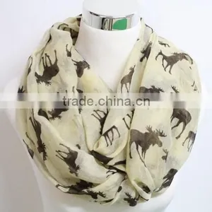 Hot Selling 2015 New Antelope Pattern Print Fashionable Lady Scarf thumbnail-6