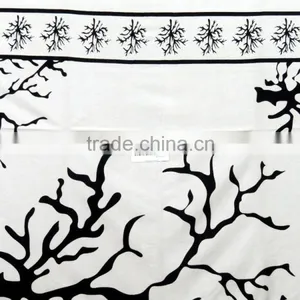 Cotton Tapestry Full Size White Indian Gypsy Tapestry Hand Block Wall Hanging thumbnail-3