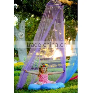 Round Girls Hanging Bed Canopy Folding Portable Iron Window Outdoor Baby Mosquito Net thumbnail-5