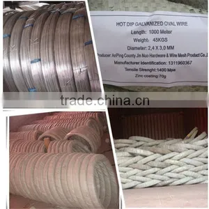 High Tensile Hot Dipped Galvanized Oval Wire ,Oval Steel Wire, Cattle Fence Wire ,Ellipse Wire, Oval Shape Wire thumbnail-2