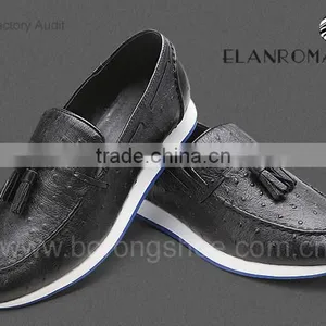 Ostrich Grain British Vintage Style Men Tassel Shoes Loafer Quality Choice thumbnail-4