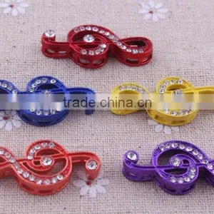 Latest Music Symbol Crystal Rhinestone Connector Charms ! Alloy Silver Connector Decoration Bracelet Wholesales!! thumbnail-1