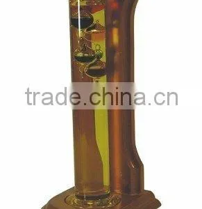 Colorful Galileo Thermometer With Wood Frame thumbnail-1