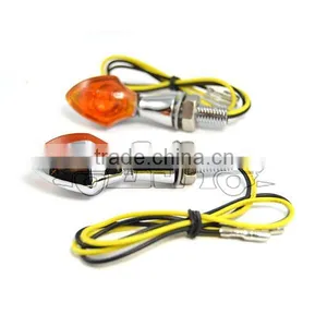 BJ-SL-042 Wholesale E-marked Mini Metal Material Amber LED Indicators Bulbs Motorcycle Turn Signal Lights thumbnail-2