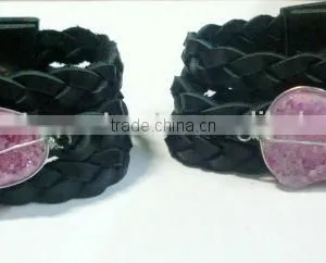 Druzy Leather Wrap Bracelet thumbnail-1