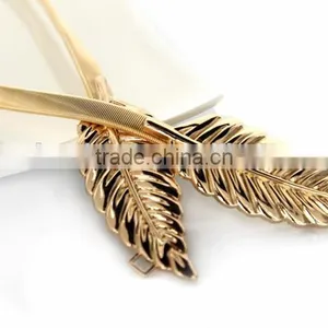 Hot Sales Summer Metal Waist Style Women Belts Vintage Elastic Leaf Design thumbnail-4