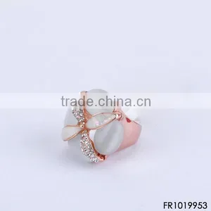 Oval Cream Opal Rose Gold Ring thumbnail-1