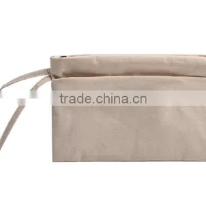 Natural Plain Cosmetic Clutch Beige Toiletry Bag Quality Choice thumbnail-6