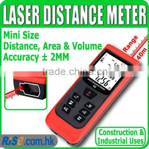 Range Finder Accuracy 2mm 40m 131ft Laser Distance Meter Area Volume Measurer thumbnail-1
