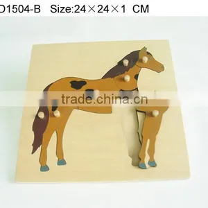 Hot Selling Wooden Learning Educational Mould Horse Puzzle thumbnail-1