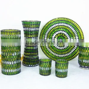 Lovely Mosaic Glass Candle Holder With Owl Design thumbnail-1