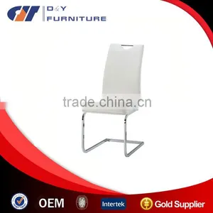 Dining Chair Chrome and White PU Finish thumbnail-1