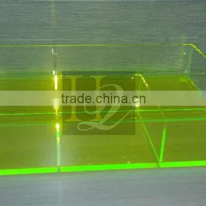 Yellow Color Acrylic Material Acrylic Tray, Acrylic Serving Tray With Dividers thumbnail-2