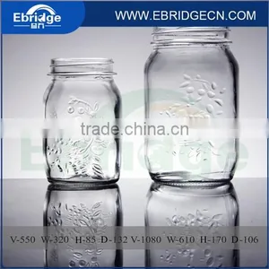 550ml Drinking Mason Jar1080ml Engraved Glass Drinking Mason Jar thumbnail-1